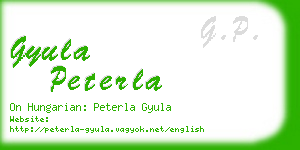 gyula peterla business card